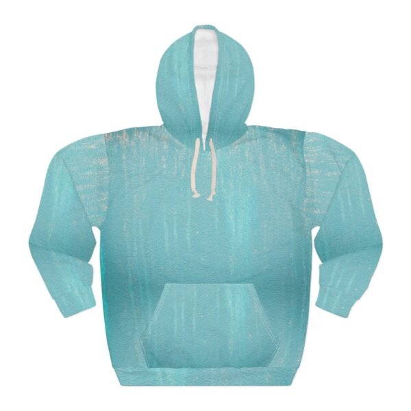 Blue and White Streaked Unisex Hoodie - Comfy Pullover Sweatshirt, Trendy Jumper, Fashionable Outerwear, Cool Sweater for Men and Women, - Image 7