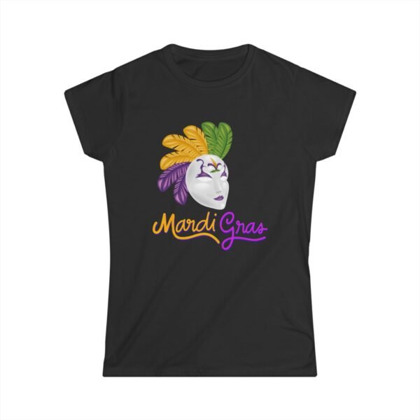 Mardi Gras Softstyle Tee, Women's Festive Shirt, Ladies Graphic Tshirt, Comfortable Cotton Top, Stylish Spring Apparel - Image 9