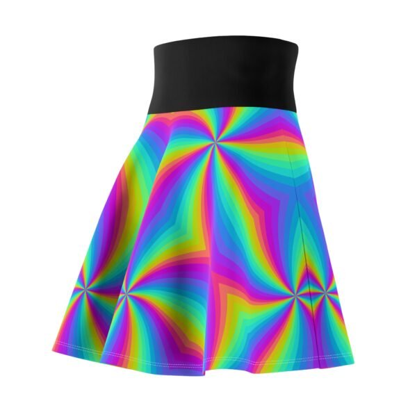 Colorful Kaleidoscope Women's Skater Skirt, Bright Pink Green Blue Patterned Stylish Apparel, Fun Flared Mini Skirt, Festive Party Outfit, - Image 6