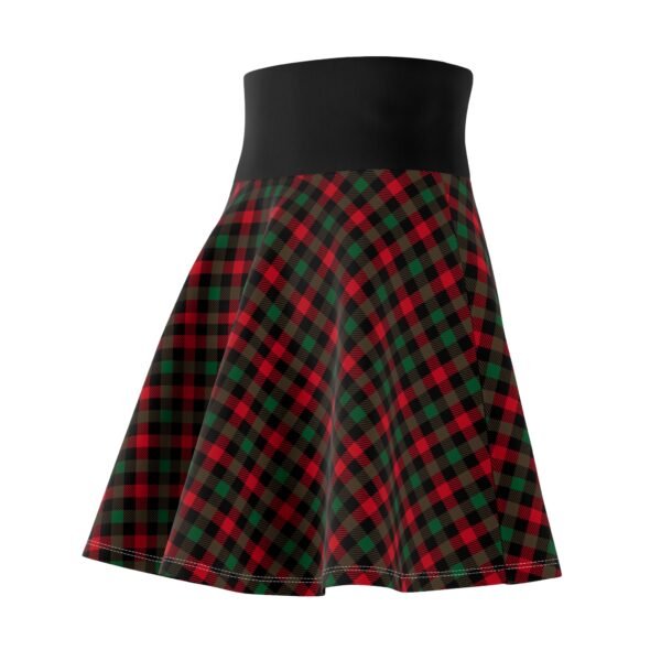 Christmas Plaid Skater Skirt, Festive Party Holiday Skirt, Women's Xmas Mini Skirt, Red Green Plaid Flare Skirt, Christmas Party Outfit, - Image 7