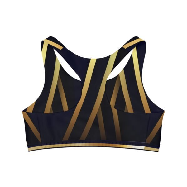 Navy and Gold Stripe Sports Bra, Workout Bra, Athletic Top, Gym Bra, Yoga Bra, Active Wear - Image 3