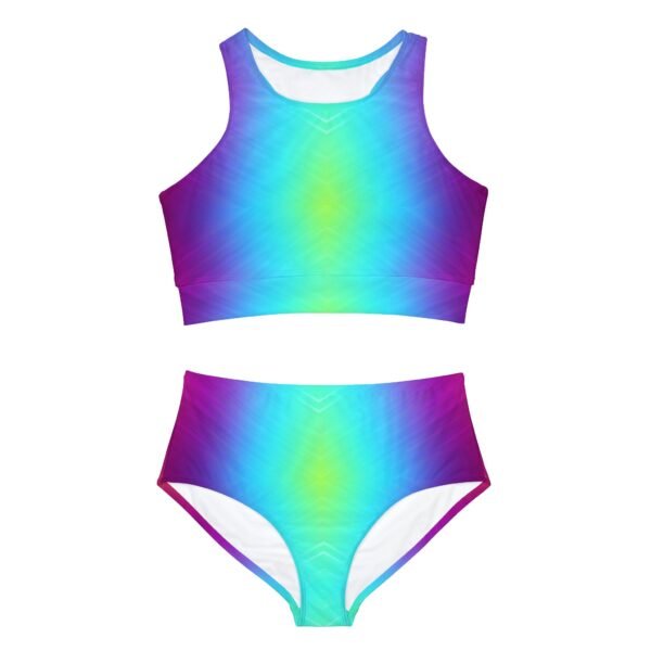 Sporty Bikini Set, Athletic Swimwear, Colorful Swimsuit, Gradient Bathing Suit, Beach Ready Bikini, Summer Pool Outfit - Image 2