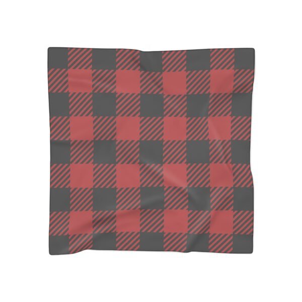 Red and Black plaid Poly Scarf - Image 2