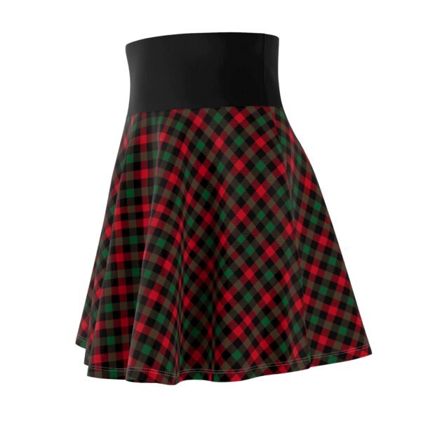 Christmas Plaid Skater Skirt, Festive Party Holiday Skirt, Women's Xmas Mini Skirt, Red Green Plaid Flare Skirt, Christmas Party Outfit, - Image 6