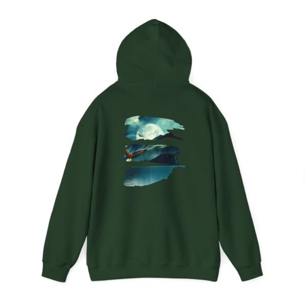 Eagle Moon Mountain Hoodie, Nature Lover Gift, Outdoor Adventure Sweatshirt, Wilderness Graphic Jumper, Animal Lover Pullover, Night Sky - Image 24