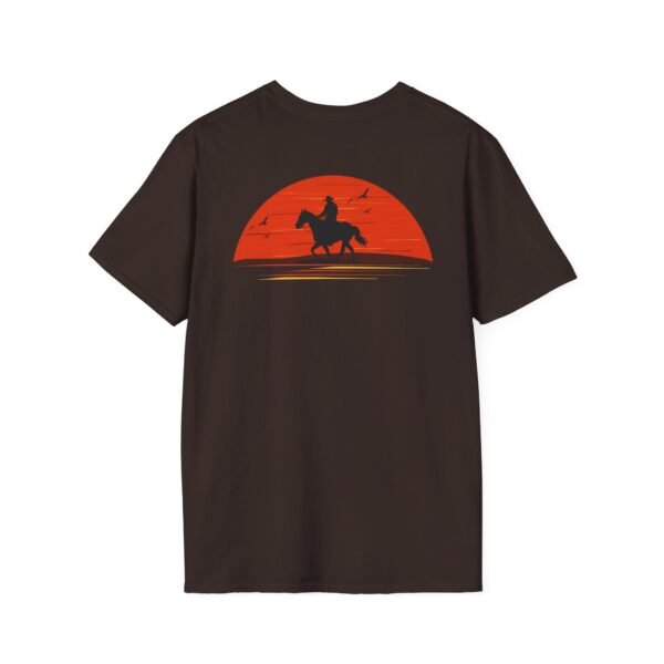 Men's horse riding into the Softstyle T-Shirt - Image 7