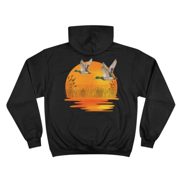 Outdoor Champion Hoodie - Ducks Flying Over Sunset Design for Wildlife and Outdoor Lovers - Image 26