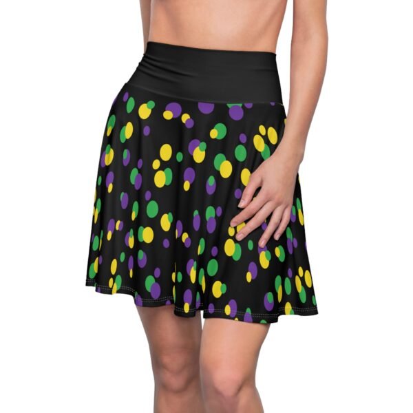 Polka Dot Women's Skater Skirt, Mardi Gras Costume, Cute Flare Mini Skirt, Party Fashion Apparel, Dance Outfit, Carnival Attire - Image 2