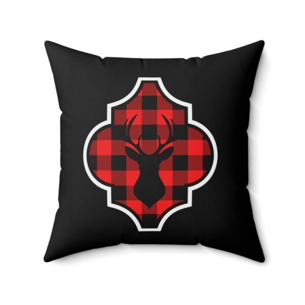 Black and white plaid deer Spun Polyester Square Pillow - Image 10