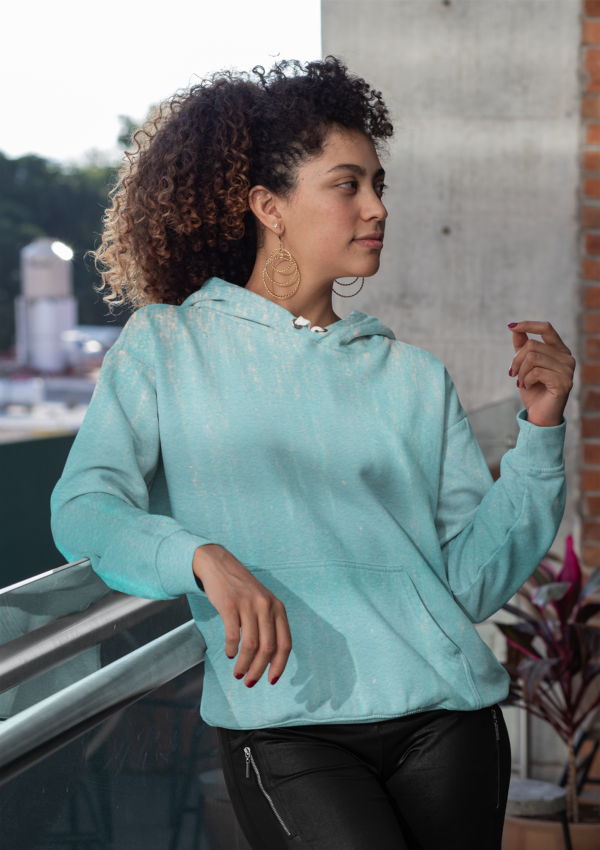 Blue and White Streaked Unisex Hoodie - Comfy Pullover Sweatshirt, Trendy Jumper, Fashionable Outerwear, Cool Sweater for Men and Women,