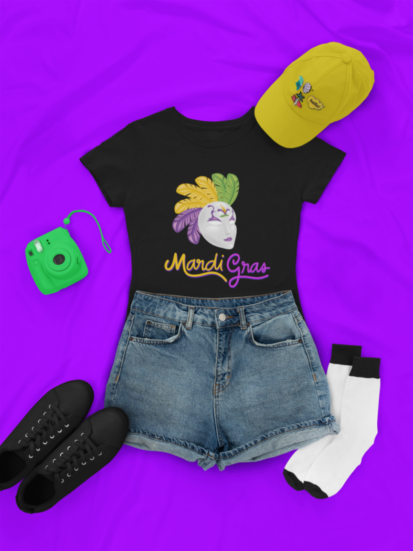 Mardi Gras Softstyle Tee, Women's Festive Shirt, Ladies Graphic Tshirt, Comfortable Cotton Top, Stylish Spring Apparel - Image 5