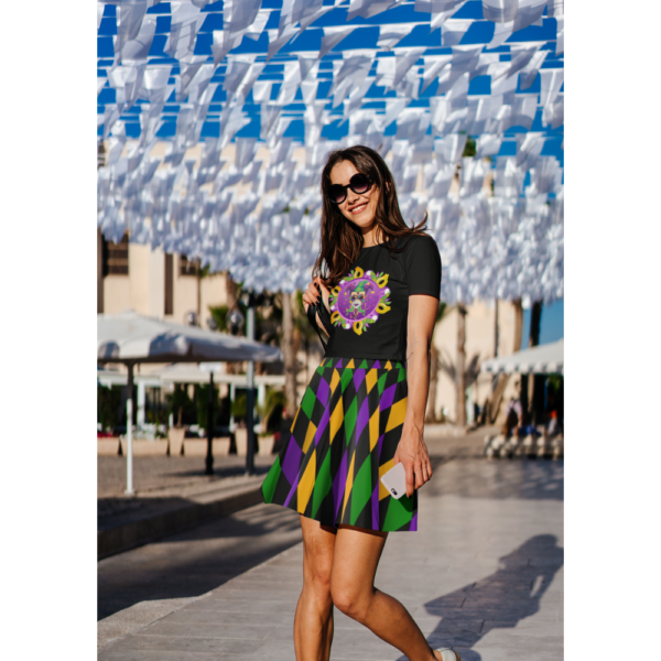 Women's Mardi Gras pattern Skater Skirt - Image 2