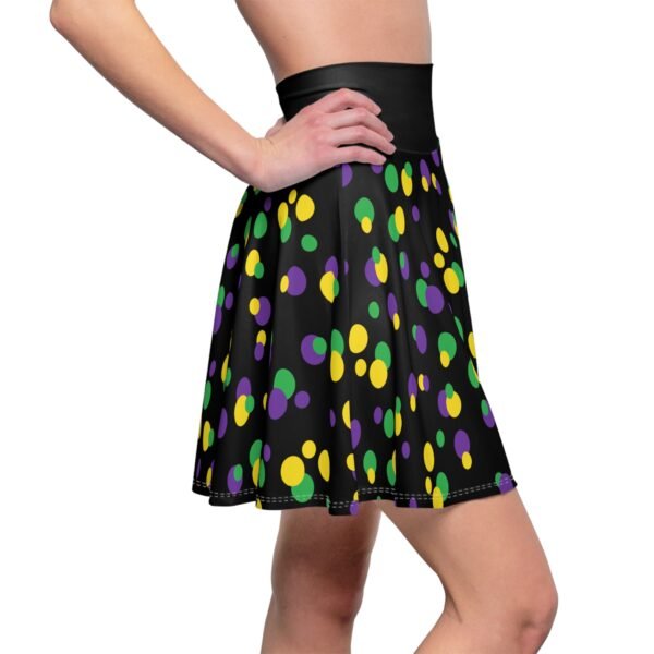 Polka Dot Women's Skater Skirt, Mardi Gras Costume, Cute Flare Mini Skirt, Party Fashion Apparel, Dance Outfit, Carnival Attire - Image 7