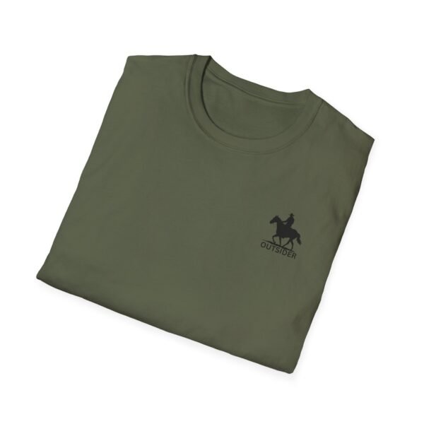 Men's horse riding into sunset Softstyle T-Shirt - Image 26