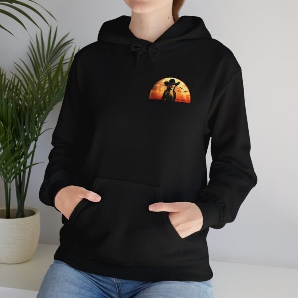 Sunset Western Woman Hoodie, Horse Lover Gift, Cowgirl Apparel, Ranch Life Pullover, Equestrian Wear, Country Sunset Sweatshirt - Image 5