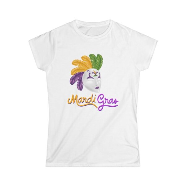 Mardi Gras Softstyle Tee, Women's Festive Shirt, Ladies Graphic Tshirt, Comfortable Cotton Top, Stylish Spring Apparel - Image 6