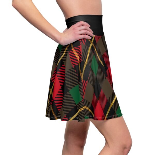 Christmas Plaid Skater Skirt - Image 4