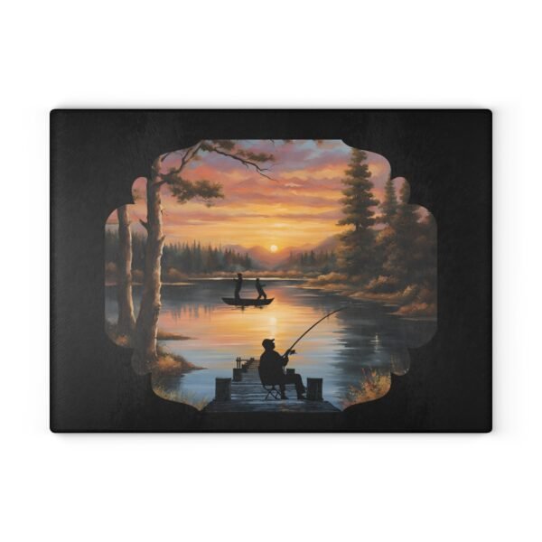 Fishing in the afternoon Glass Cutting Board