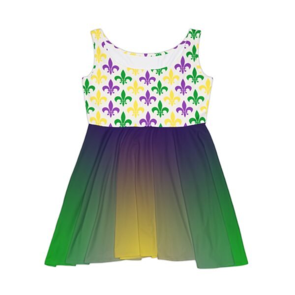 Mardi Gras Fleur De Lis Skater Dress, Women's Party Dress,  Festive Celebration Apparel - Image 5