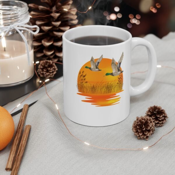 Mallards at sunset Mug 11oz - Image 4