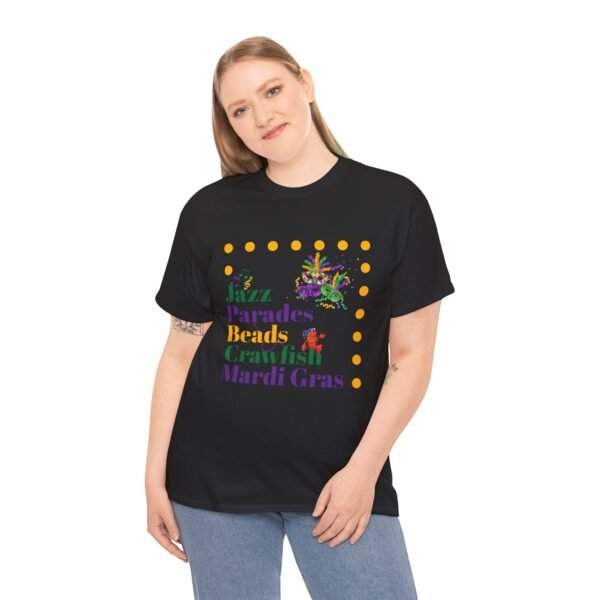 Mardi Gras T-Shirt, Crawfish Beads Jazz Tee, Unisex Cotton Shirt, Fat Tuesday Parade Top, Louisiana Party Wear - Image 4