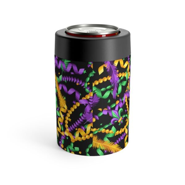 Mardi Gras Can Holder, Festive Drink Sleeve for Parades & Parties, Beverage Insulator, Reusable Beer Coozie, Cajun Celebration Gift, Fleur - Image 2