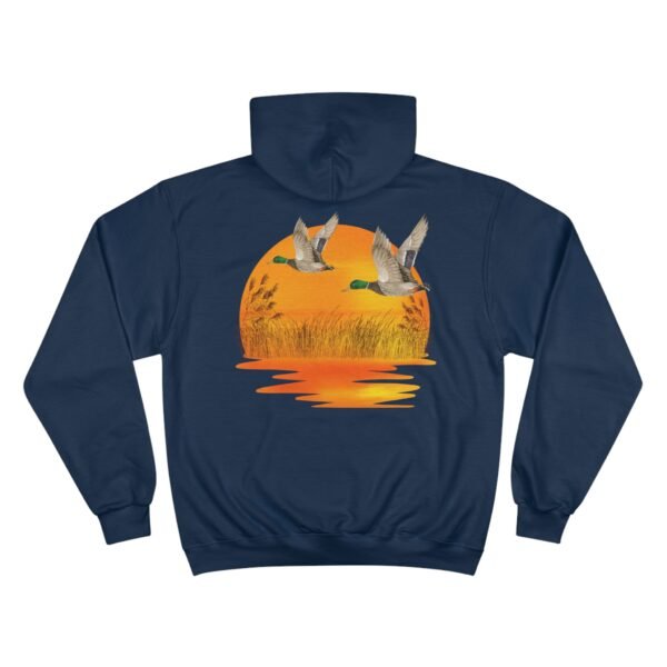 Outdoor Champion Hoodie - Ducks Flying Over Sunset Design for Wildlife and Outdoor Lovers - Image 22