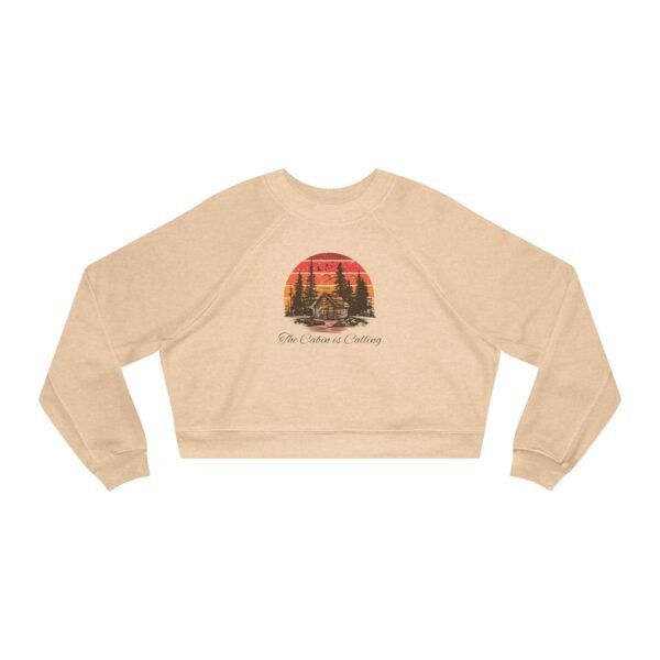 Women's The cabin is calling fall Cropped Fleece Pullover - Image 2