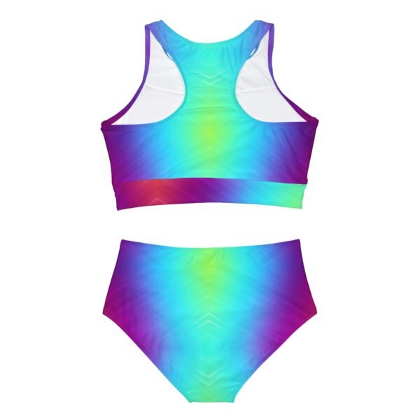 Sporty Bikini Set, Athletic Swimwear, Colorful Swimsuit, Gradient Bathing Suit, Beach Ready Bikini, Summer Pool Outfit - Image 3