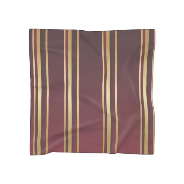 Gold and burgundy striped Poly chiffon Scarf - Image 4