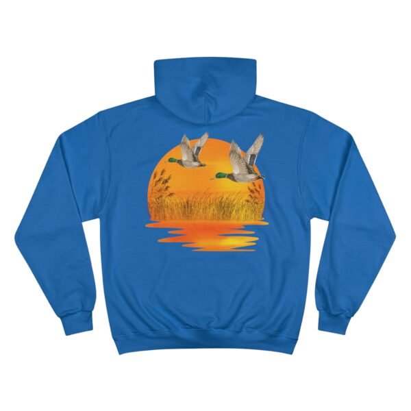 Outdoor Champion Hoodie - Ducks Flying Over Sunset Design for Wildlife and Outdoor Lovers - Image 18