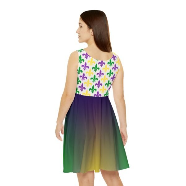 Mardi Gras Fleur De Lis Skater Dress, Women's Party Dress,  Festive Celebration Apparel - Image 7