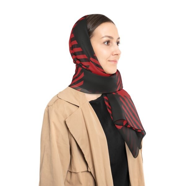 Red and Black plaid Poly Scarf - Image 6