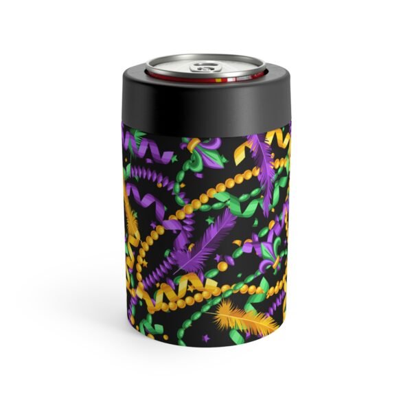 Mardi Gras Can Holder, Festive Drink Sleeve for Parades & Parties, Beverage Insulator, Reusable Beer Coozie, Cajun Celebration Gift, Fleur