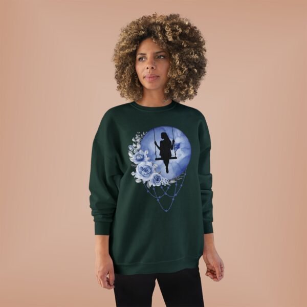 Full Moon Lady Swing Eco Sweatshirt, Moonlit Night Jumper, Nature Lover Gift, Sustainable Crewneck Pullover, Halloween Costume, Boho Chic