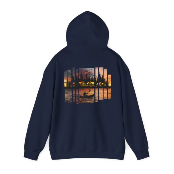 Sunset Canoeing Hoodie, Lake Sunset Sweatshirt, Outdoor Adventure Hooded Jumper, Nature Lover Gift, Serene Lake Hoodie, Unisex Outdoor - Image 41