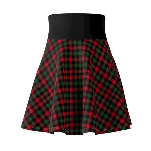 Christmas Plaid Skater Skirt, Festive Party Holiday Skirt, Women's Xmas Mini Skirt, Red Green Plaid Flare Skirt, Christmas Party Outfit, - Image 5