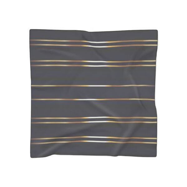 Striped Poly Scarf, Navy and Gold Chiffon Scarf, Lightweight Fashion Accessory, Elegant Neck Wrap, Trendy Headscarf, Versatile Hair Scarf - Image 10