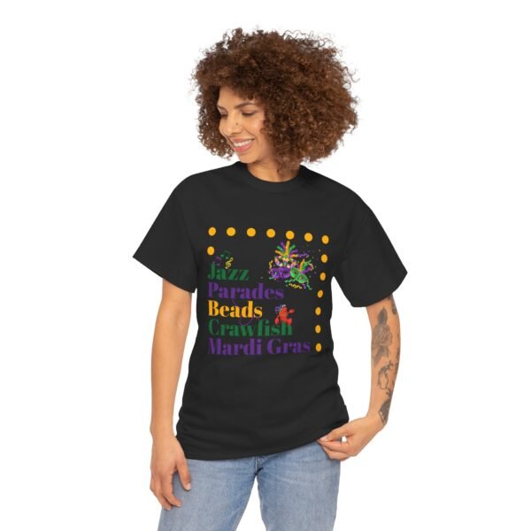 Mardi Gras T-Shirt, Crawfish Beads Jazz Tee, Unisex Cotton Shirt, Fat Tuesday Parade Top, Louisiana Party Wear - Image 9