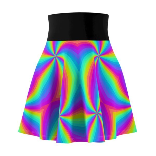 Colorful Kaleidoscope Women's Skater Skirt, Bright Pink Green Blue Patterned Stylish Apparel, Fun Flared Mini Skirt, Festive Party Outfit, - Image 3