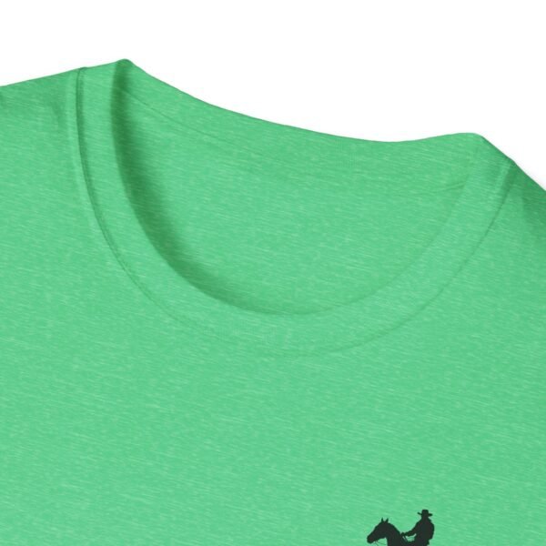 Men's horse riding into sunset Softstyle T-Shirt - Image 29