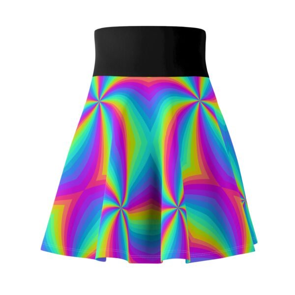 Colorful Kaleidoscope Women's Skater Skirt, Bright Pink Green Blue Patterned Stylish Apparel, Fun Flared Mini Skirt, Festive Party Outfit, - Image 4