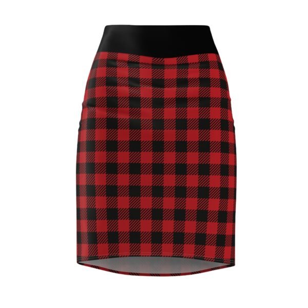 Women's black and red Plaid Pencil Skirt - Image 5