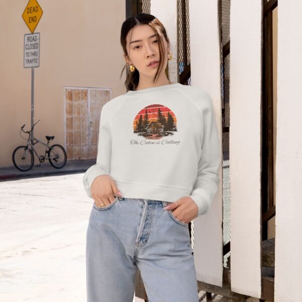 Women's The cabin is calling fall Cropped Fleece Pullover - Image 8