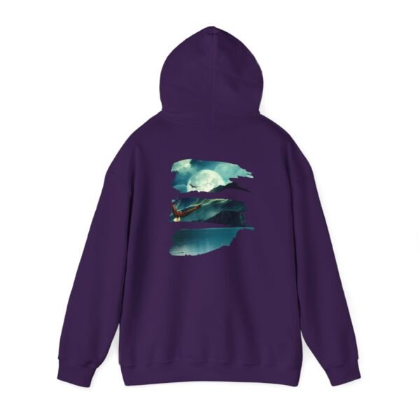 Eagle Moon Mountain Hoodie, Nature Lover Gift, Outdoor Adventure Sweatshirt, Wilderness Graphic Jumper, Animal Lover Pullover, Night Sky - Image 52