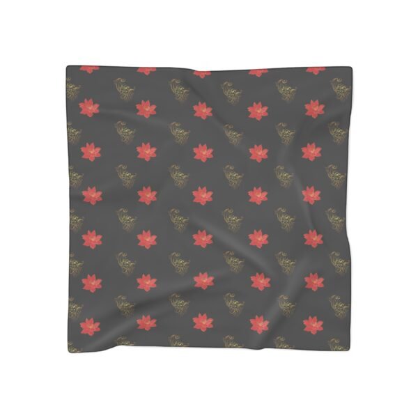 red and gold floral Poly Scarf - Image 2