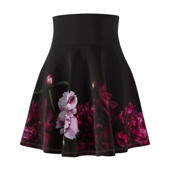 Floral Skater Skirt, Dark Colored Women's Skirt, Flowy A-Line Skirt, Trendy Fashion, Casual Wear - Image 4