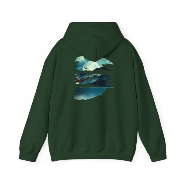 Eagle Moon Mountain Hoodie, Nature Lover Gift, Outdoor Adventure Sweatshirt, Wilderness Graphic Jumper, Animal Lover Pullover, Night Sky - Image 23