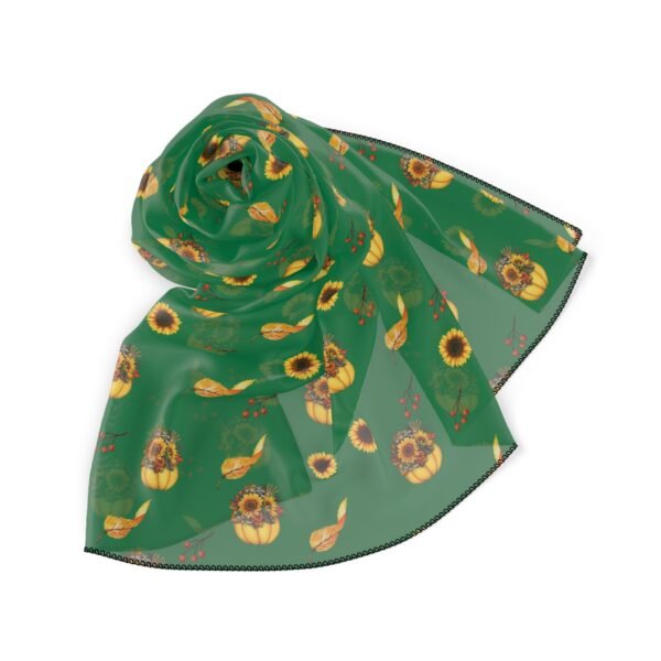 Fall sunflowers and pumpkins Poly Scarf - Image 3