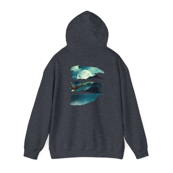 Eagle Moon Mountain Hoodie, Nature Lover Gift, Outdoor Adventure Sweatshirt, Wilderness Graphic Jumper, Animal Lover Pullover, Night Sky - Image 32